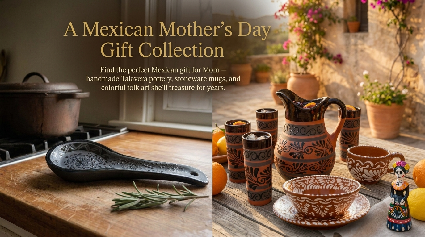 Handmade Mexican gifts for Mom - Talavera pottery and folk art from Casa Legaspi