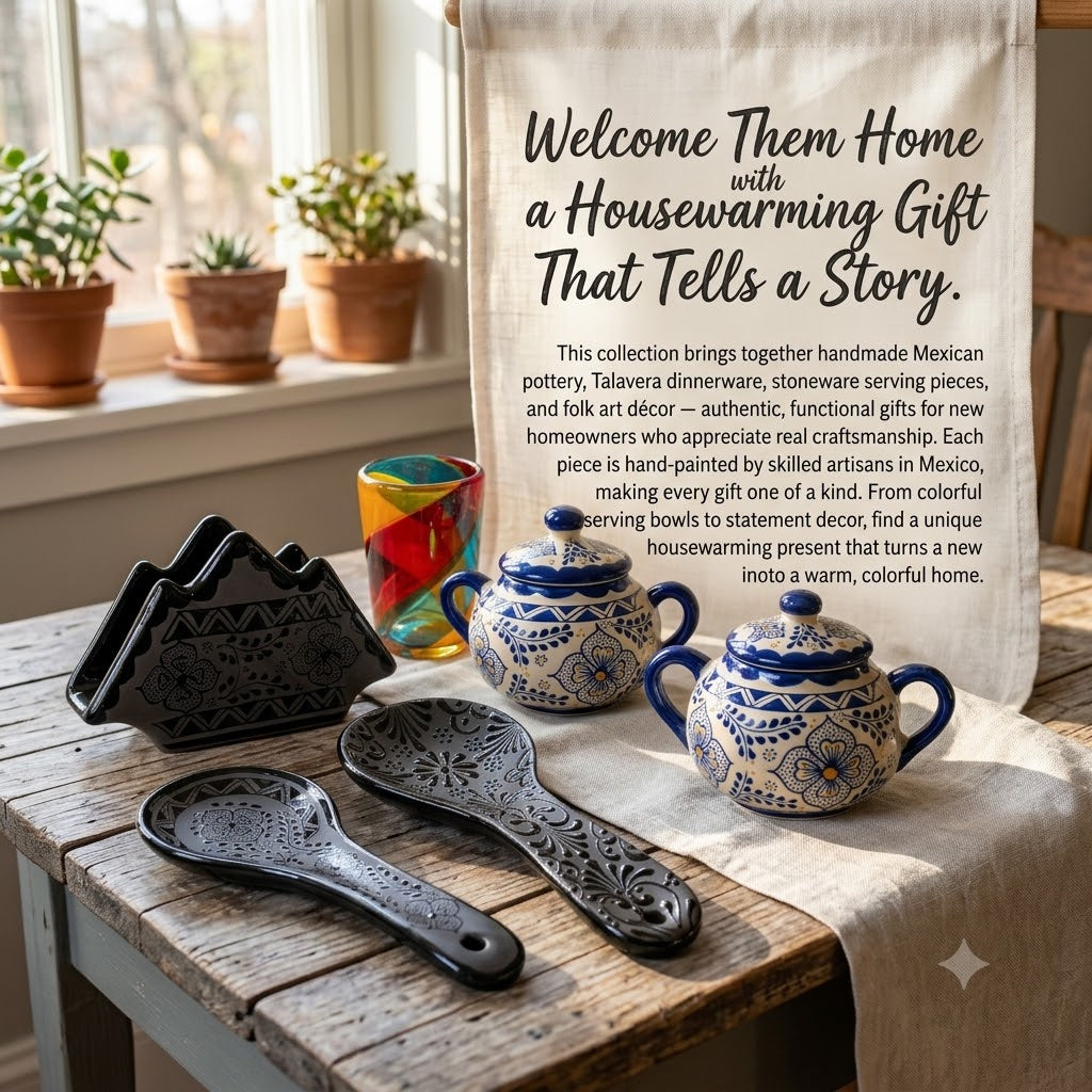 Mexican housewarming gifts - handmade Talavera pottery and stoneware from Casa Legaspi
