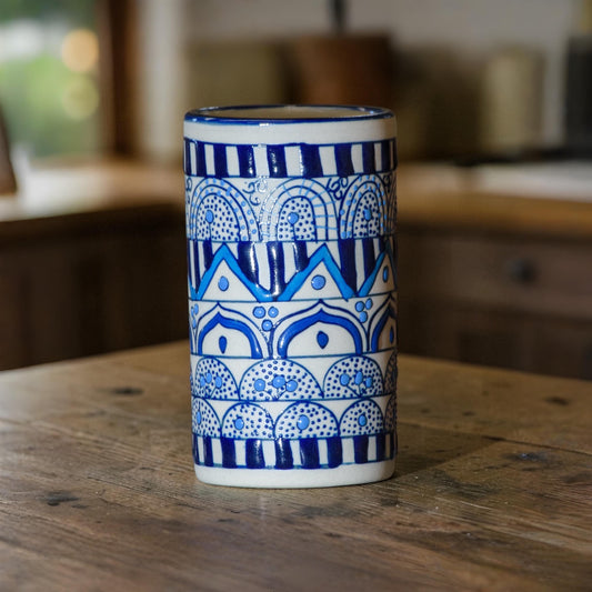 Handmade Mandala Glasses- Stoneware Pottery