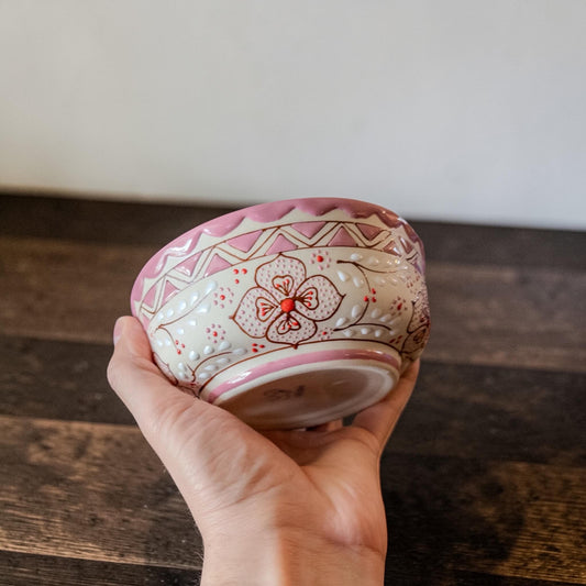 Pink Ceramic Bowl: Stoneware Salad bowl - Handmade