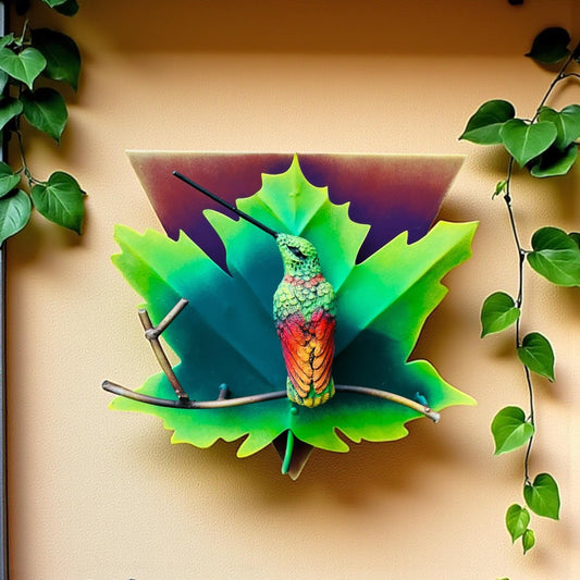Handmade Metal Hummingbird Wall Decor - Outdoor/Indoor Art