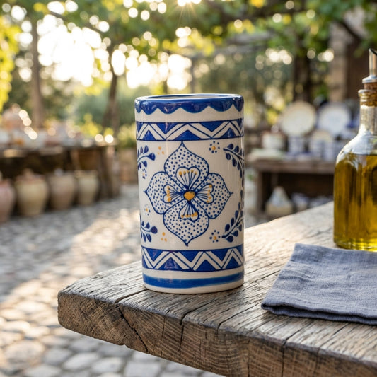 Vaso de Cerámica Artesanal - Alfarería Mexicana