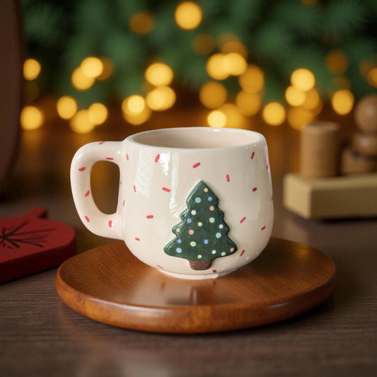 Christmas Tree Mug 12oz, Handmade- Ceramic mug