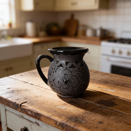 Handmade Stoneware Mug/Jarrito | Lead free | Black & Black