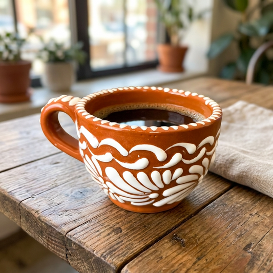 Authentic handmade Talavera mug 11oz hand-painted by artisans in Puebla Mexico