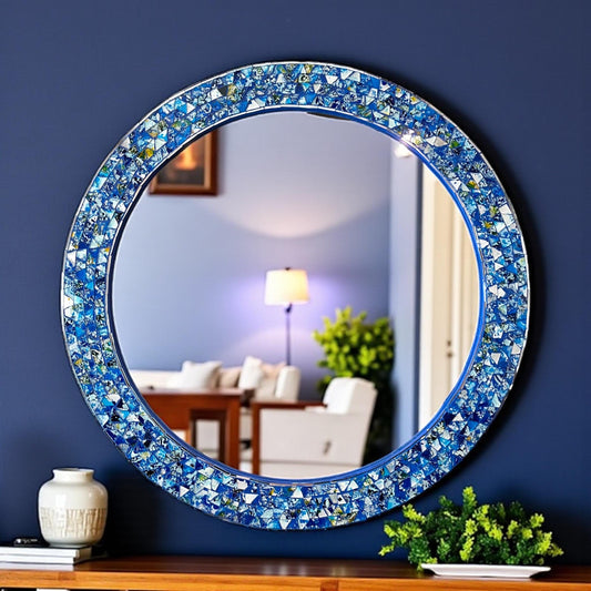 Blue Mosaic Mirror - Vanity Mirror - Livingroom & Bedroom