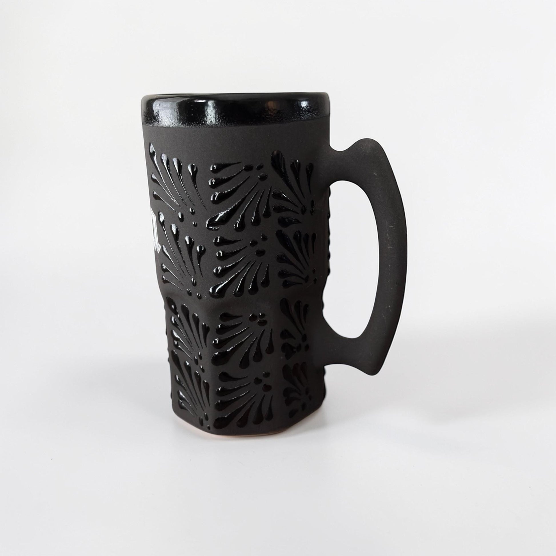 Handmade beer mug hand-painted Talavera pattern