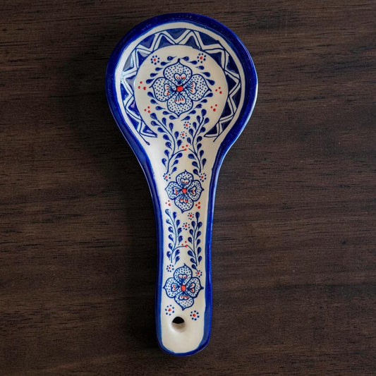 Handmade Spoon Rest - Stoneware Pottery- Utensil Holder -