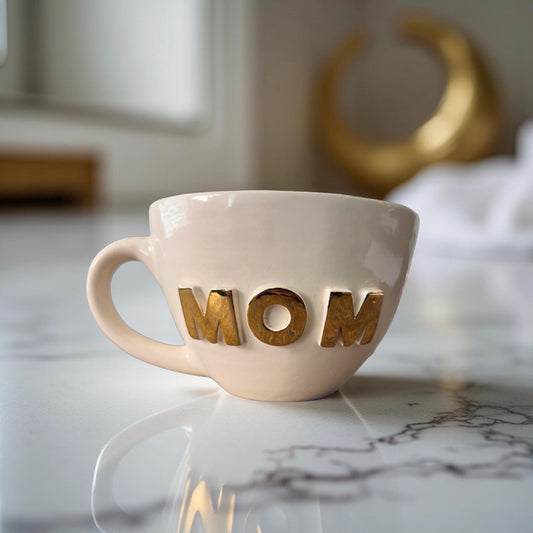 Mom Ceramic Mug 12 oz, Handmade