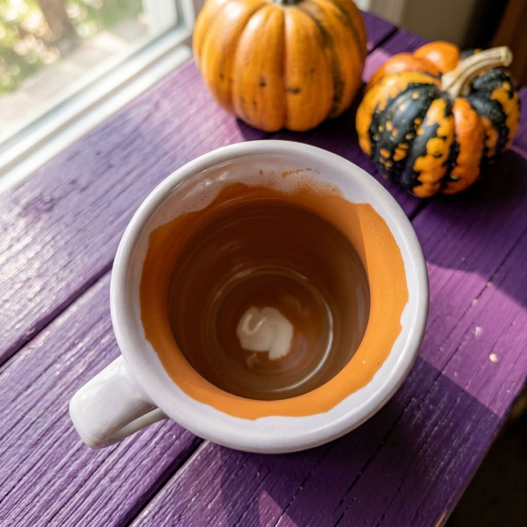 Day of the Dead Talavera coffee mug with ghost and pumpkin, Mexican Halloween pottery