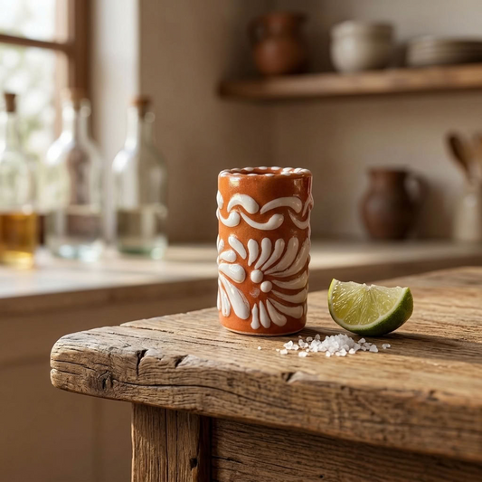 Talavera Shot Glass - Hand-Painted Puebla Mexican Pottery | 2.1 oz Tequila Shot