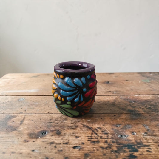Talavera Mini Cantarito Shot Glass – Handmade Mexican Pottery - Wedding Favor & Best-Selling Fiesta Gift