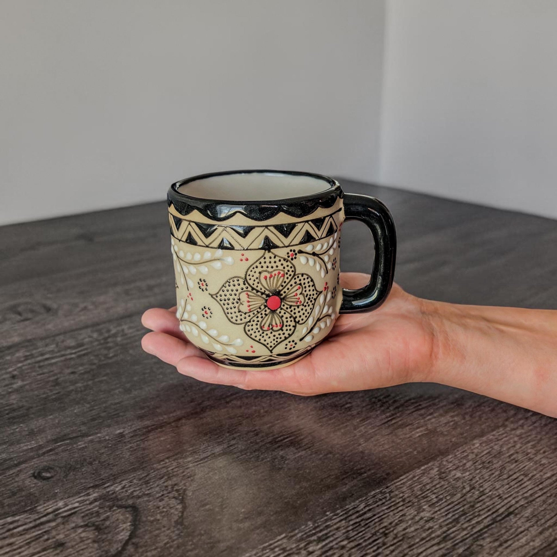 Mexican stoneware mug 14 oz handmade