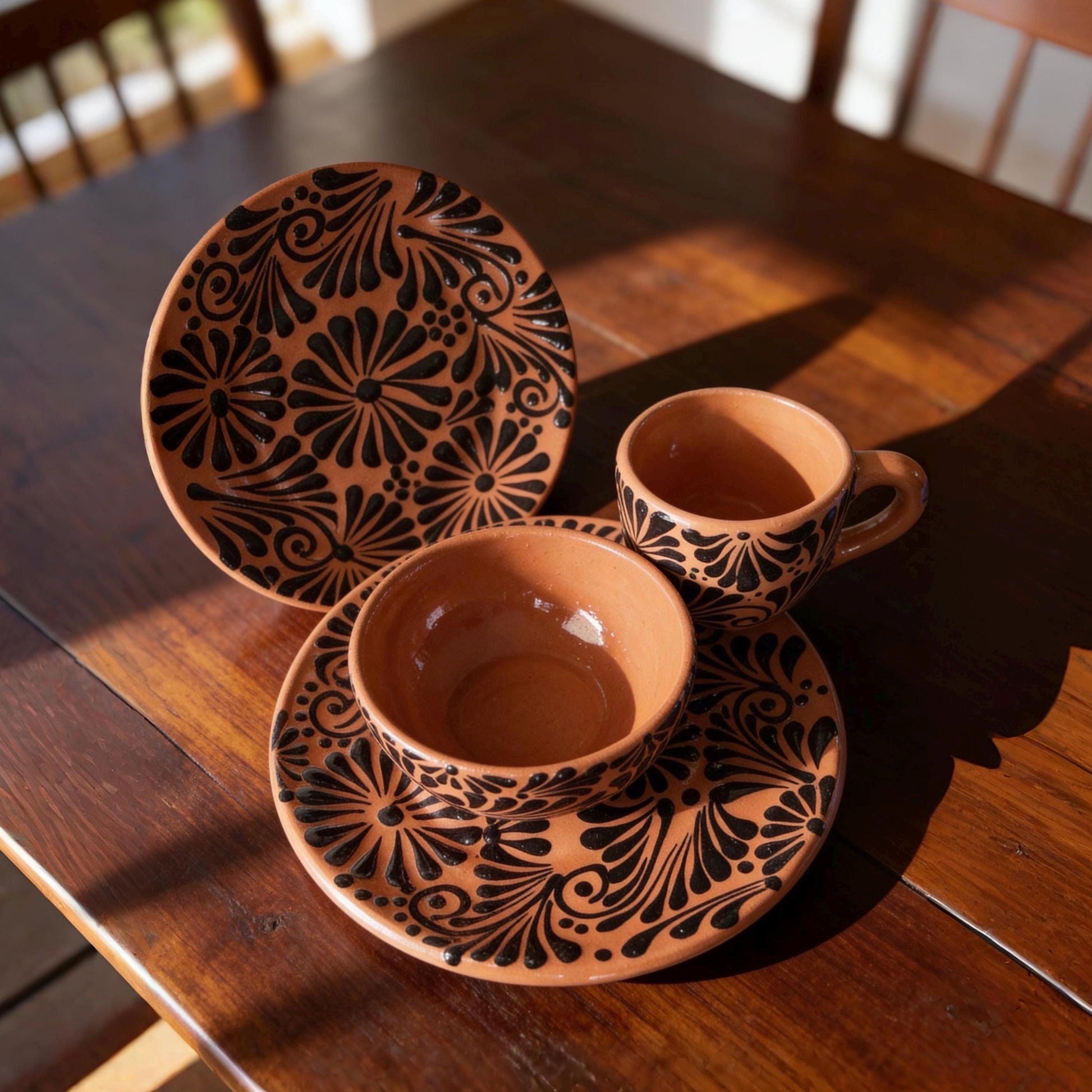 Handmade Talavera Dinnerware Set 4-Piece - Mexican Pottery