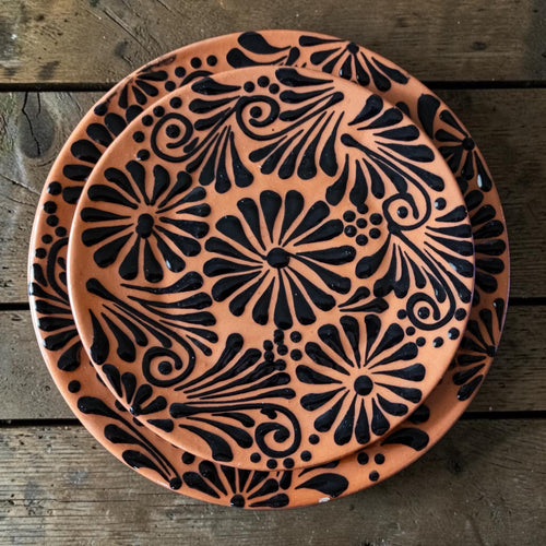 Colorful Talavera dinnerware set hand-painted in Mexico