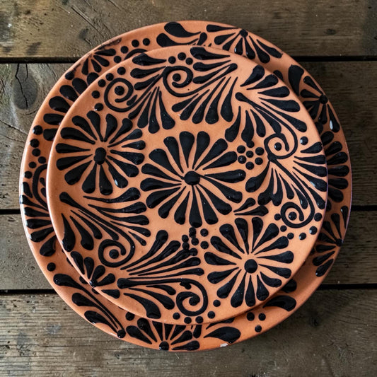 Colorful Talavera dinnerware set hand-painted in Mexico