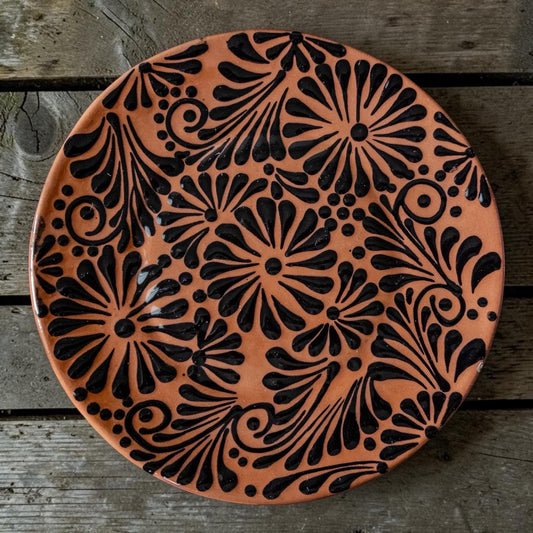 Talavera plates with vibrant Mexican patterns