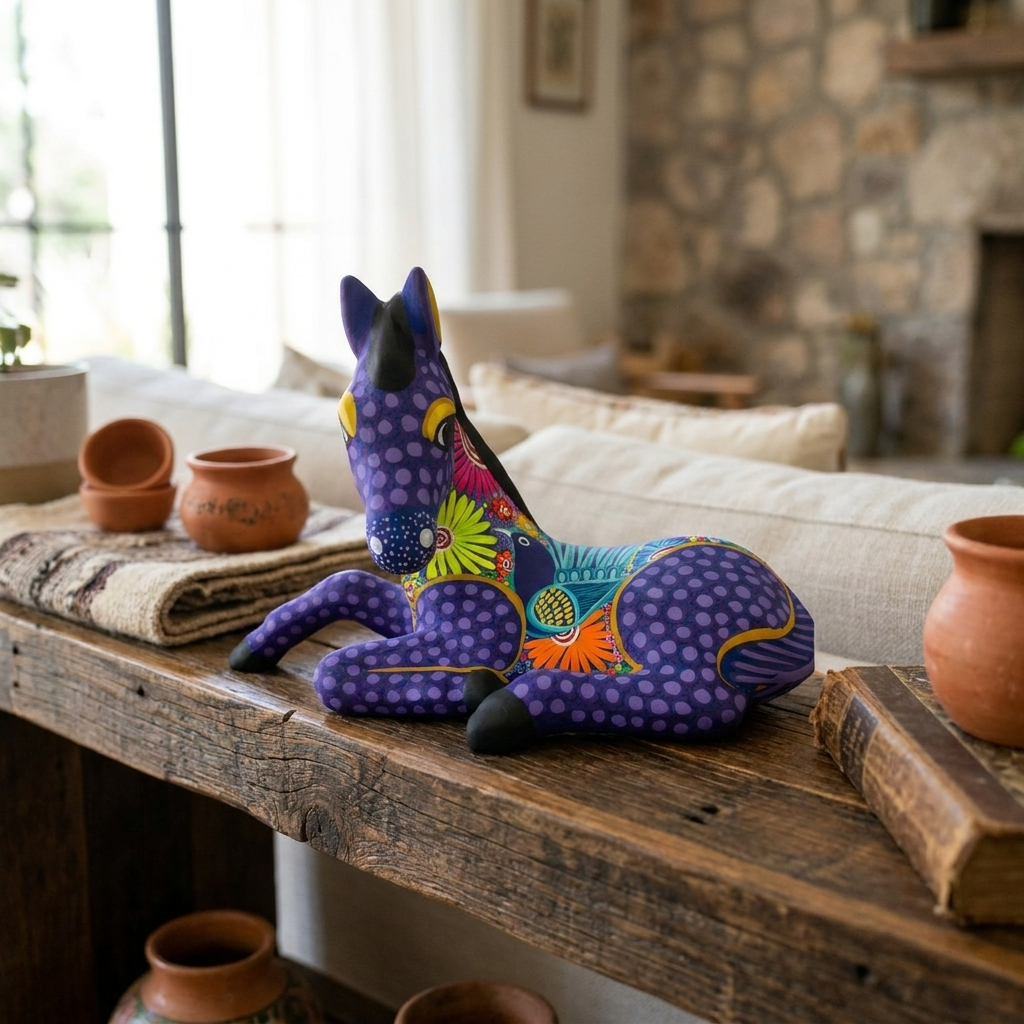 Handmade Horse Alebrije Clay Sculpture 