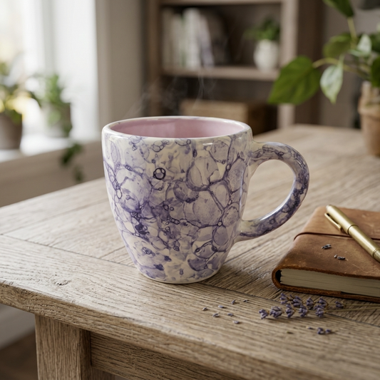Marbled Ceramic Mug 17 oz - Handmade Mexican Pottery Coffee Cup | Lead-Free