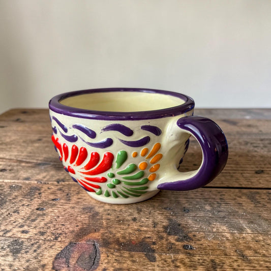 Handmade Talavera coffee mug top view