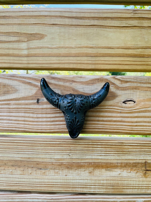 Mexican Talavera bull head wall decor display