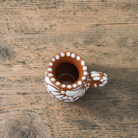 Talavera jarrito shot glass hand-painted pattern