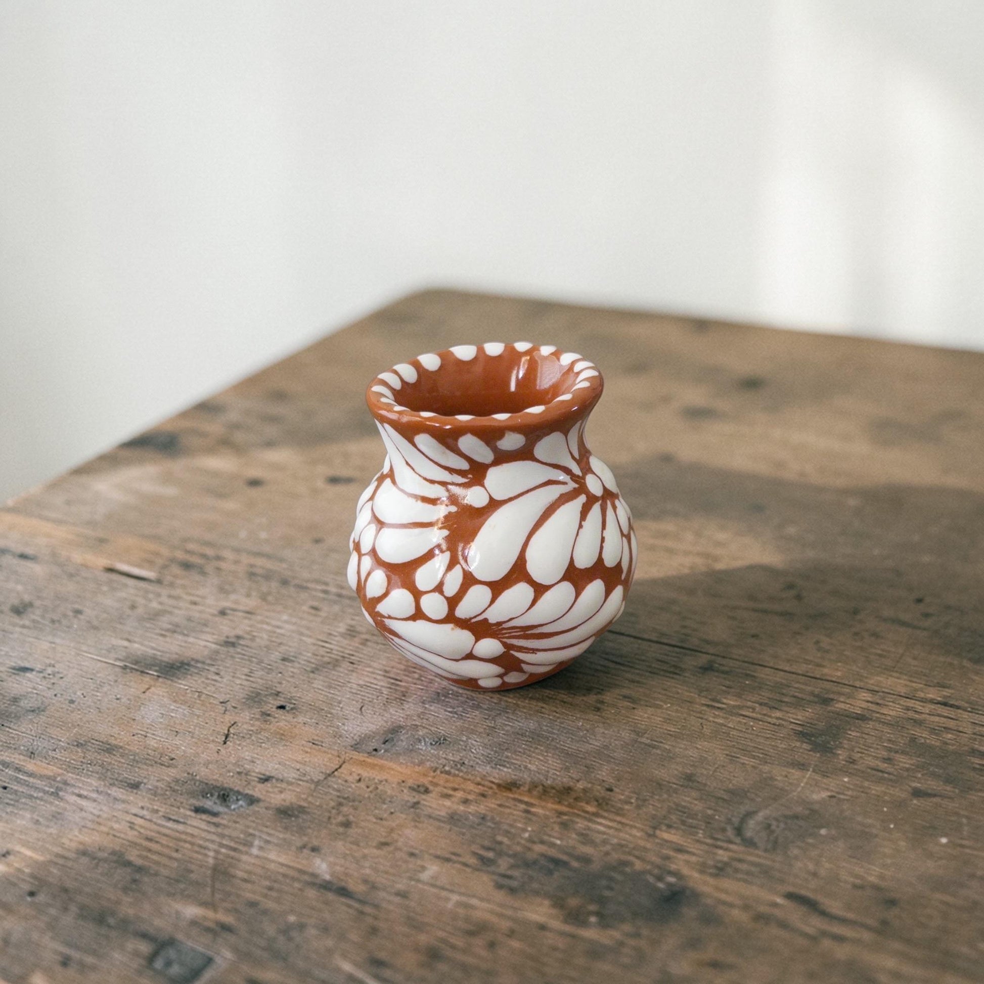 Mexican jarrito shot glass with tequila