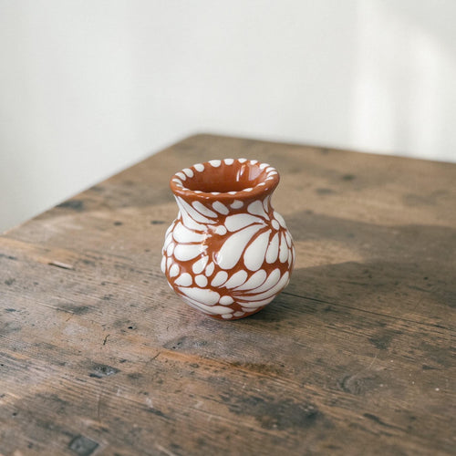 Mexican jarrito shot glass with tequila